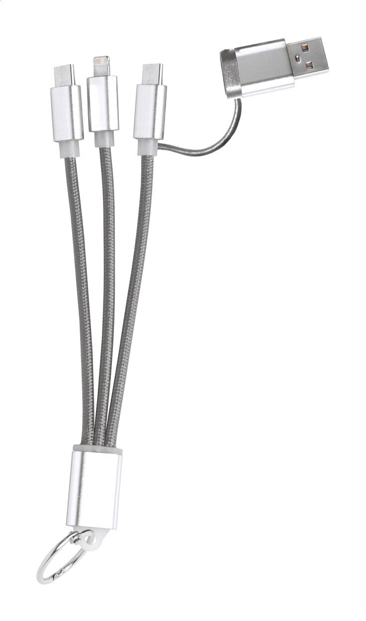 Rashort Portachiavi con cavo di ricarica USB
